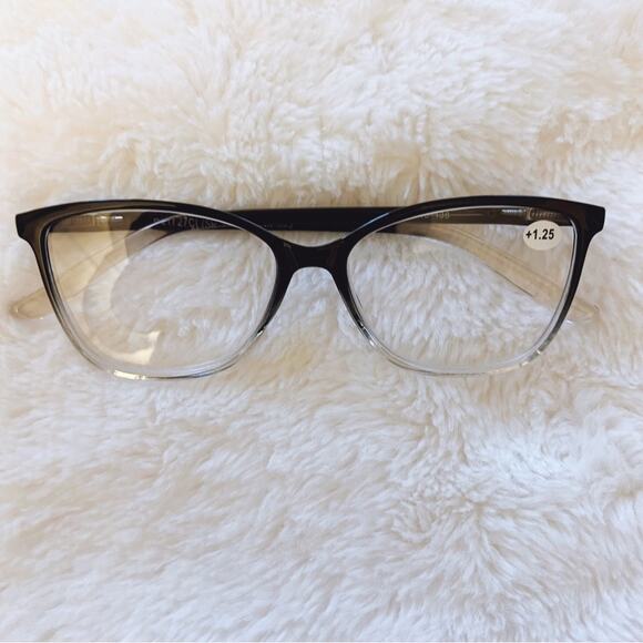 Emma Clear & Black Two Tone Reader Glasses - Picture 11 of 14